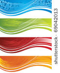 set of four colourful halftone...