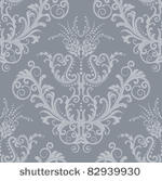 seamless luxury silver floral...