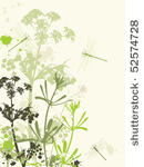 background with green flowers...