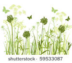 floral background with green...