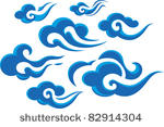 chinese cloud in blue