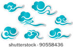 chinese or japanese style cloud ...