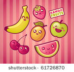 kawaii smiling fruits