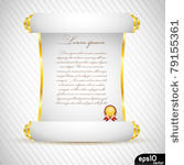 white manuscript with gold medal