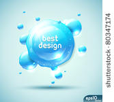 abstract blue speech bubble ...