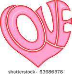 word love shaped in heart symbol