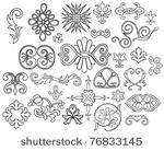 set of 27 stylized outlined...
