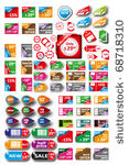 set of beautiful colored labels ...