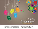 background with hanging easter...