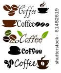 set of coffee label designs....