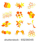 set of vector orange and yellow ...