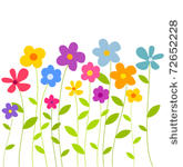 fantasy spring flowers growing. ...