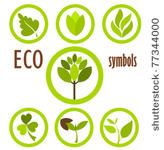 set of eco icons and symbols in ...
