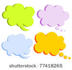 set of colorful speech bubbles. ...