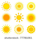 suns icons collection. vector...