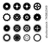 set of gear wheels vector