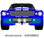 blue sport car front isolated...