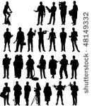  people mix silhouette vector