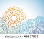 detailed henna abstract sunrise.