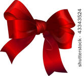 bright red bow  isolated over...