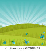 meadow at sunrise background...