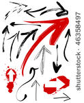 set of grunge arrows