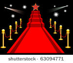 red carpet on black background