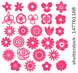 set of vector flowers 