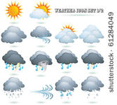 weather icon sign set isolated...