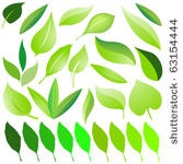 set of eco green leaf design...