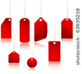 red vector price tags set...