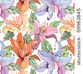 seamless pattern with lily