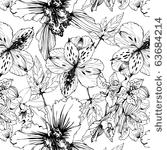 seamless pattern with black and ...