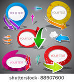colorful bubbles with arrows on ...