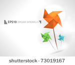 vector origami windmills design