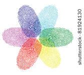 color fingerprint flower vector