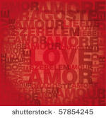 valentine heart from love words