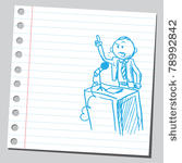 sketch of a politician speaking