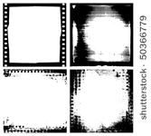 vector set of grunge film frame ...