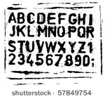 vector font of grunge letters...