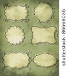 vintage scribble labels  hand...