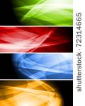 set of four abstract wavy...