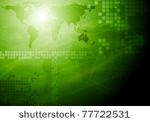 green tech design with world...