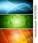 set of vibrant hi tech banners. ...