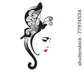 beautiful girl with stylized...