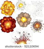 explosions  set of various...