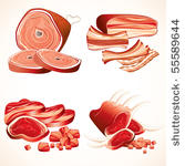 meal set  3   meat vector clip...