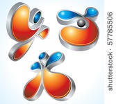 set of abstract creative vector ...