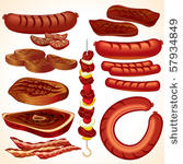 meal set  4  detailed vector...