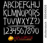 decorative scary style alphabet ...